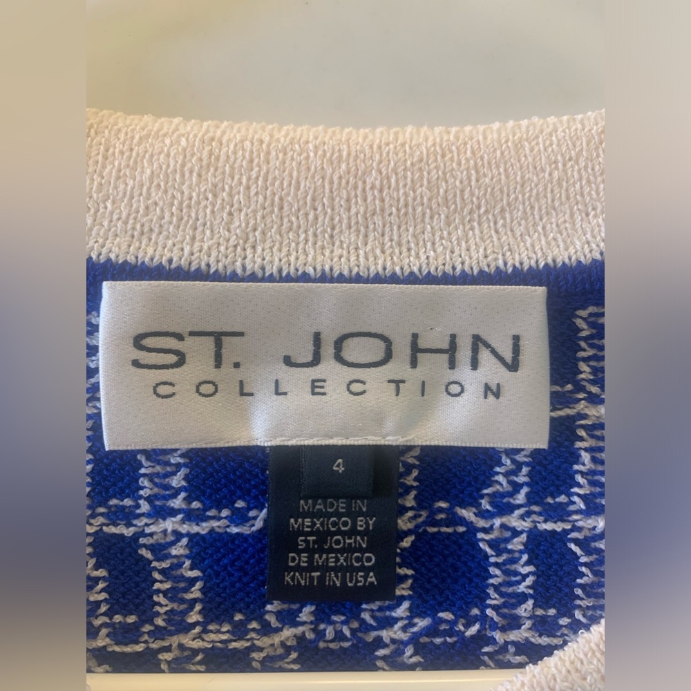 St. John Collection Royal Blue window-pane design. Size 4 - Picture 2 of 4